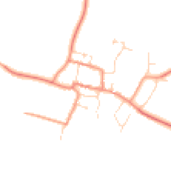Daytime road noise heatmap for LE17 5BT