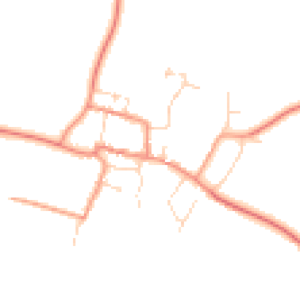 Daytime road noise heatmap for LE17 5DF