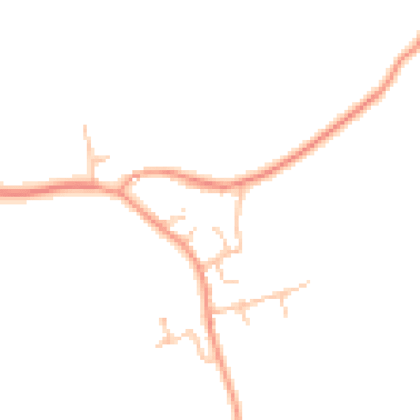 Daytime road noise heatmap for LE17 5FD