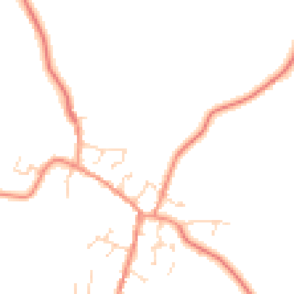Daytime road noise heatmap for LE17 5FT