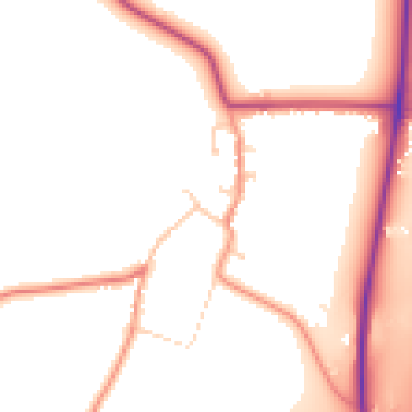 Daytime road noise heatmap for LE17 5JJ