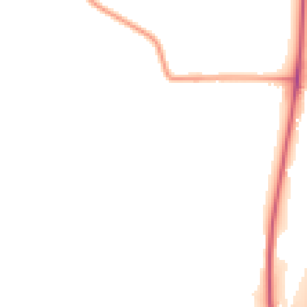 Night-time road noise heatmap for LE17 5JJ