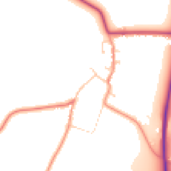 Daytime road noise heatmap for LE17 5JL
