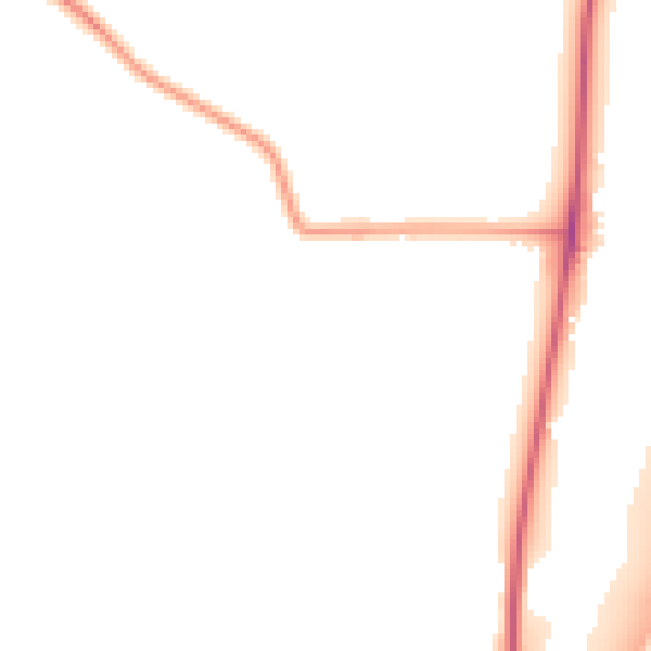 Night-time road noise heatmap for LE17 5JN