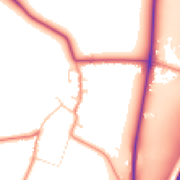 Daytime road noise heatmap for LE17 5JQ