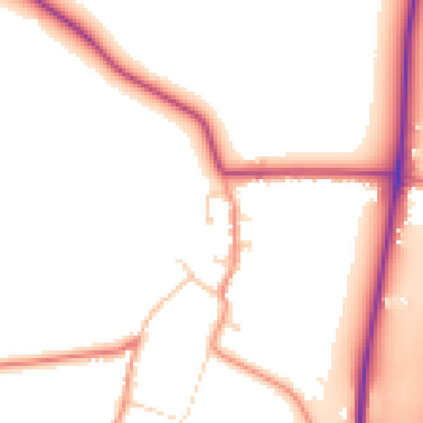 Daytime road noise heatmap for LE17 5JT