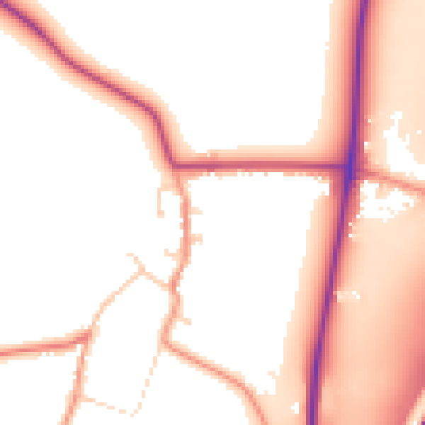Daytime road noise heatmap for LE17 5JW