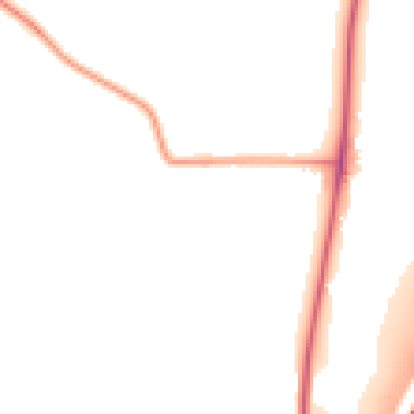 Night-time road noise heatmap for LE17 5JW