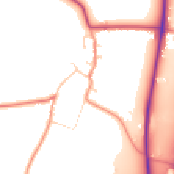 Daytime road noise heatmap for LE17 5JX