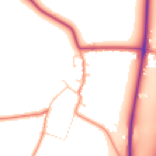 Daytime road noise heatmap for LE17 5LL