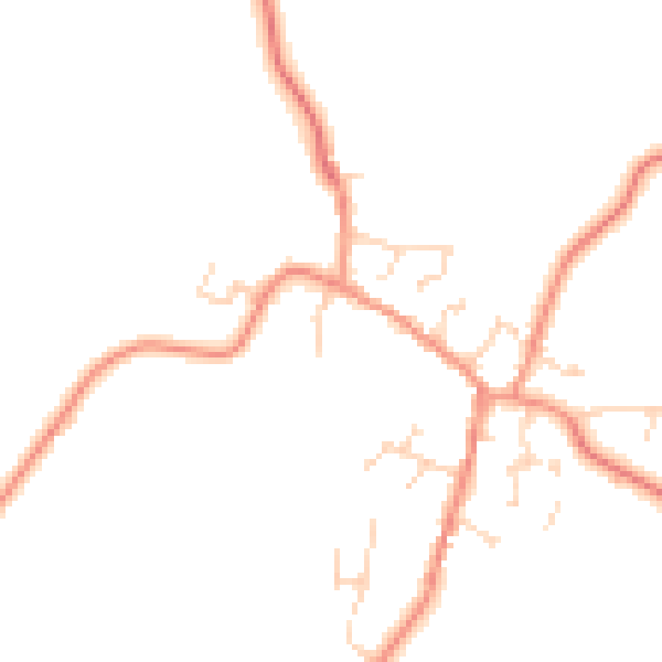 Daytime road noise heatmap for LE17 5LU