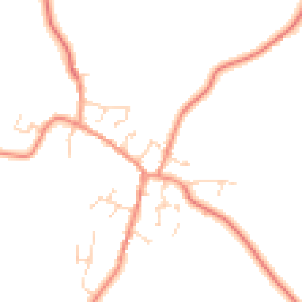 Daytime road noise heatmap for LE17 5PE