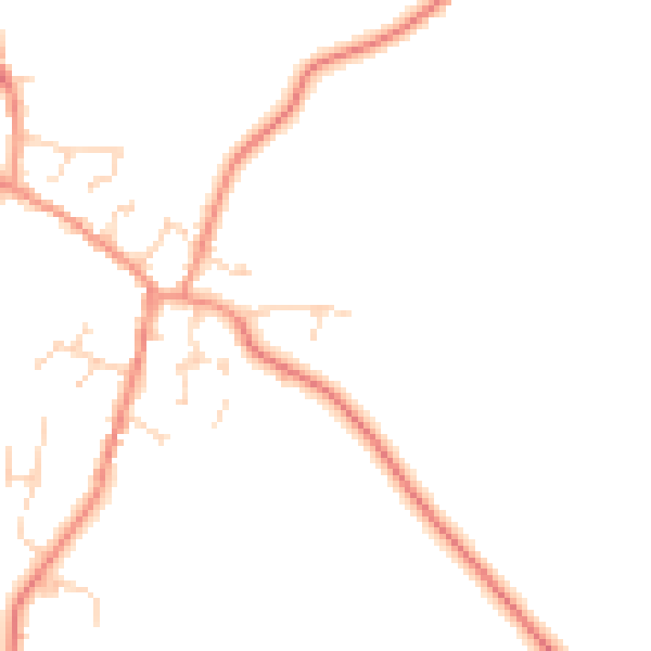 Daytime road noise heatmap for LE17 5SL