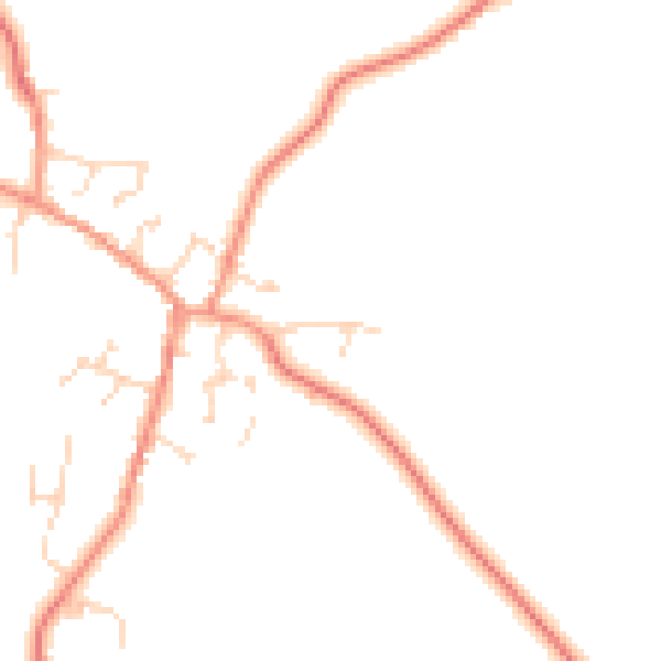 Daytime road noise heatmap for LE17 5SN