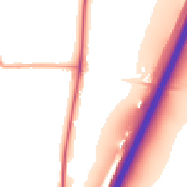 Night-time road noise heatmap for LE17 5SQ