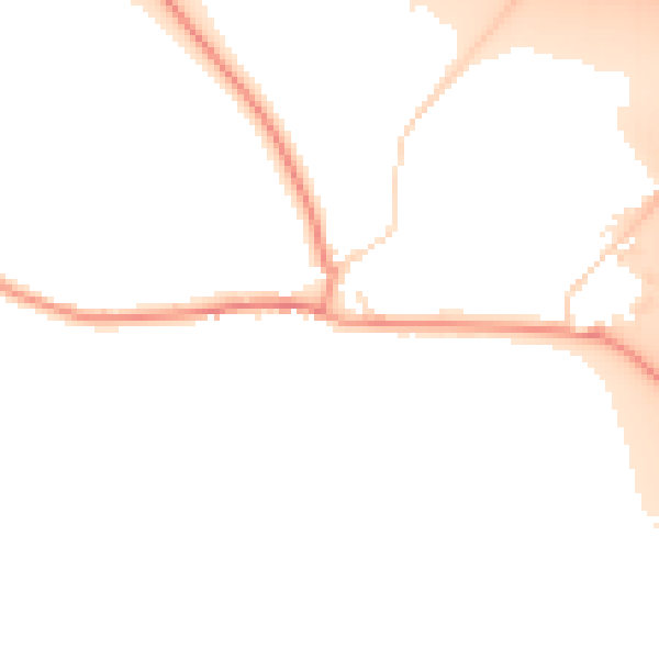 Daytime road noise heatmap for LE17 6DE