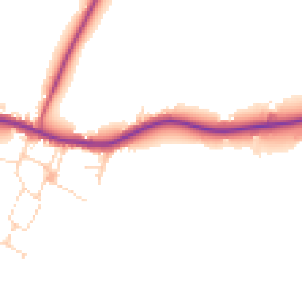 Daytime road noise heatmap for LE17 6FJ