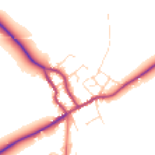 Daytime road noise heatmap for LE17 6FL