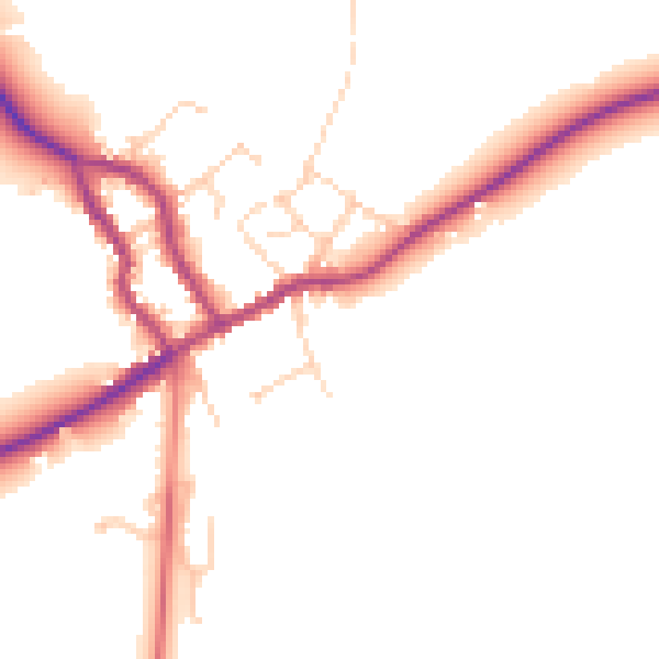Daytime road noise heatmap for LE17 6HU