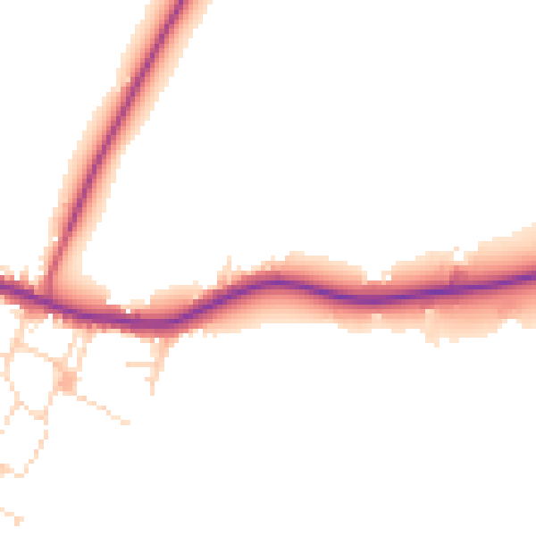 Daytime road noise heatmap for LE17 6JP