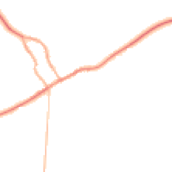 Night-time road noise heatmap for LE17 6LN