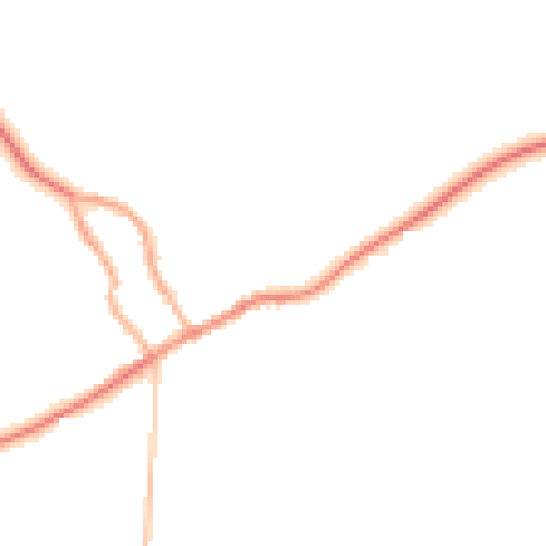 Night-time road noise heatmap for LE17 6LT
