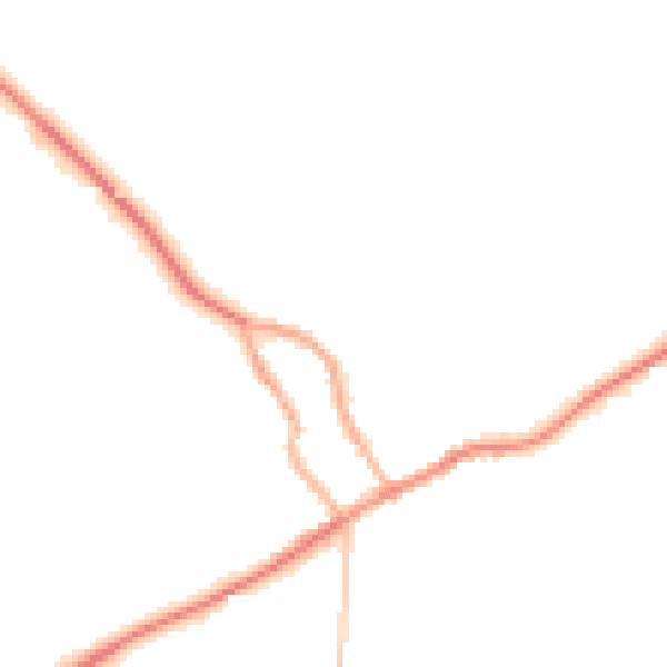 Night-time road noise heatmap for LE17 6LW
