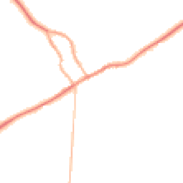 Night-time road noise heatmap for LE17 6NB