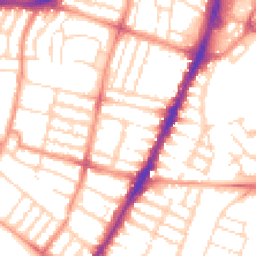 Daytime road noise heatmap for LE3 0JJ