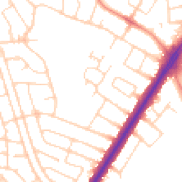Daytime road noise heatmap for LE3 2GZ