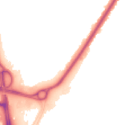 Night-time road noise heatmap for LE3 2YA