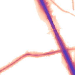 Night-time road noise heatmap for LE3 3PL