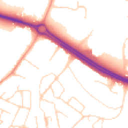 Daytime road noise heatmap for LE3 8EE
