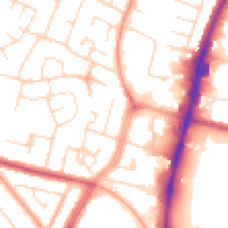Daytime road noise heatmap for LE4 0AZ