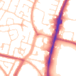 Daytime road noise heatmap for LE4 0DF