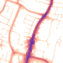 Daytime road noise heatmap for LE4 0DN