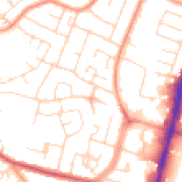 Daytime road noise heatmap for LE4 0HA