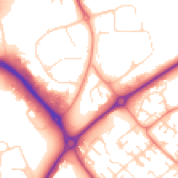 Daytime road noise heatmap for LE4 1DA