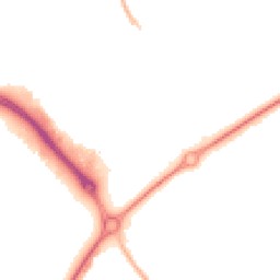 Night-time road noise heatmap for LE4 1DA