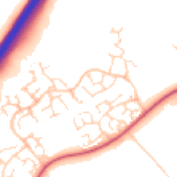 Daytime road noise heatmap for LE4 1EE