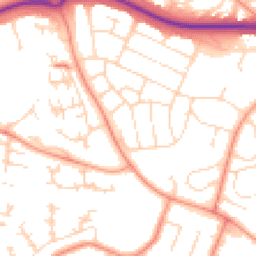 Daytime road noise heatmap for LE4 2DE