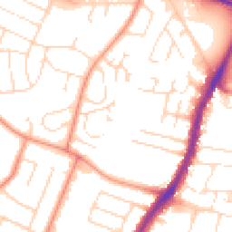 Daytime road noise heatmap for LE4 2FT