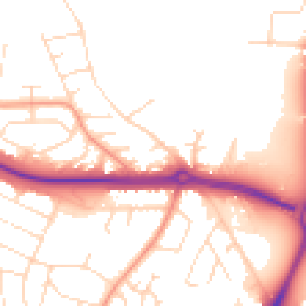 Daytime road noise heatmap for LE4 2RH