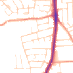 Daytime road noise heatmap for LE4 3DB