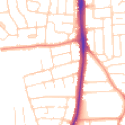 Daytime road noise heatmap for LE4 3DG