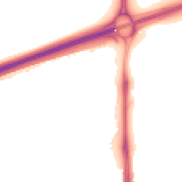Night-time road noise heatmap for LE4 3EL