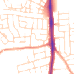 Daytime road noise heatmap for LE4 3FD