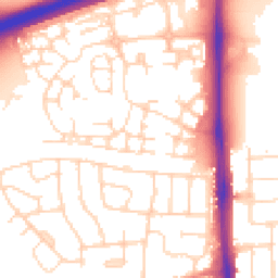 Daytime road noise heatmap for LE4 3LD