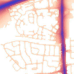 Daytime road noise heatmap for LE4 3LR
