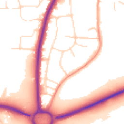 Daytime road noise heatmap for LE4 4AS